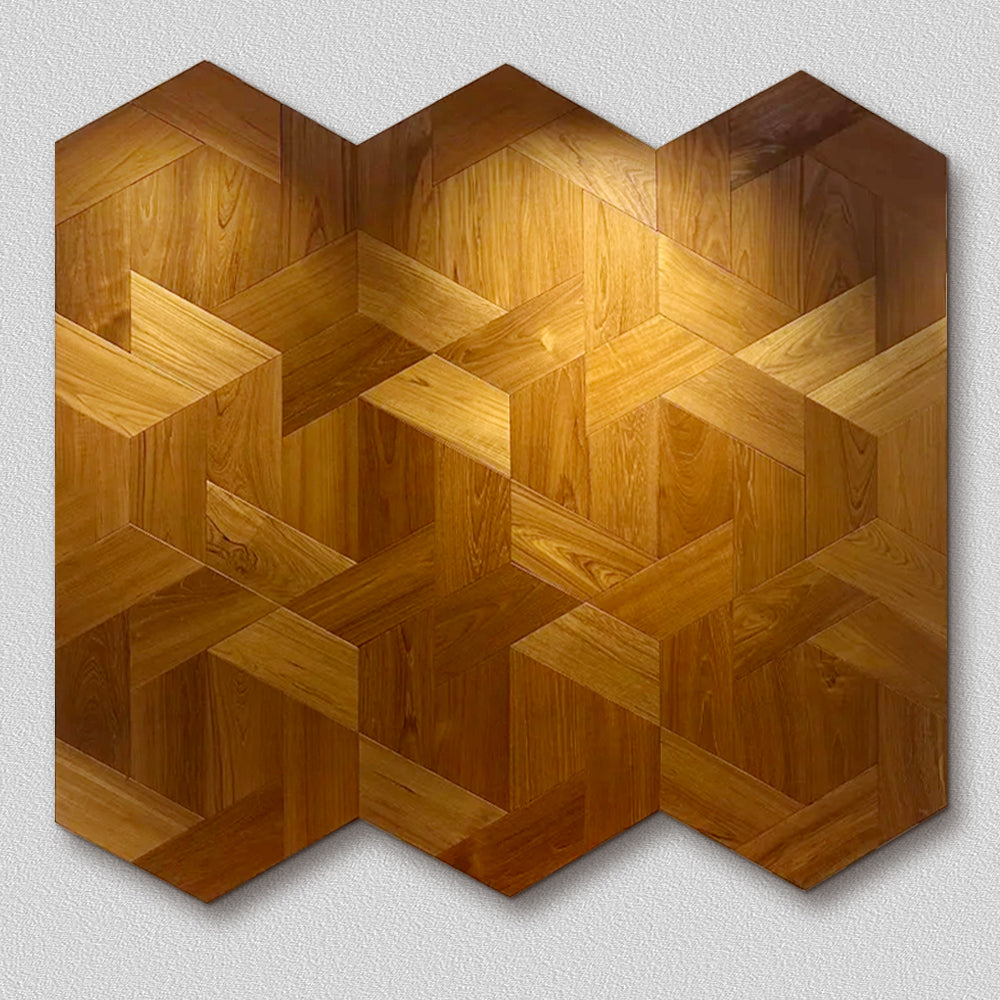 ENF&B1 Certified Luxury Hexagonal Honeycomb Parquet Waterproof Engineered Oak Wood Flooring for High-End Interior & Outdoor Use