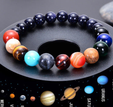 Tiger Eye Stone Double Row Bracelet Natural Stone Beaded Lucky Tree Pendant Bracelet Woven Double Layer Beaded Crystal Bracelet