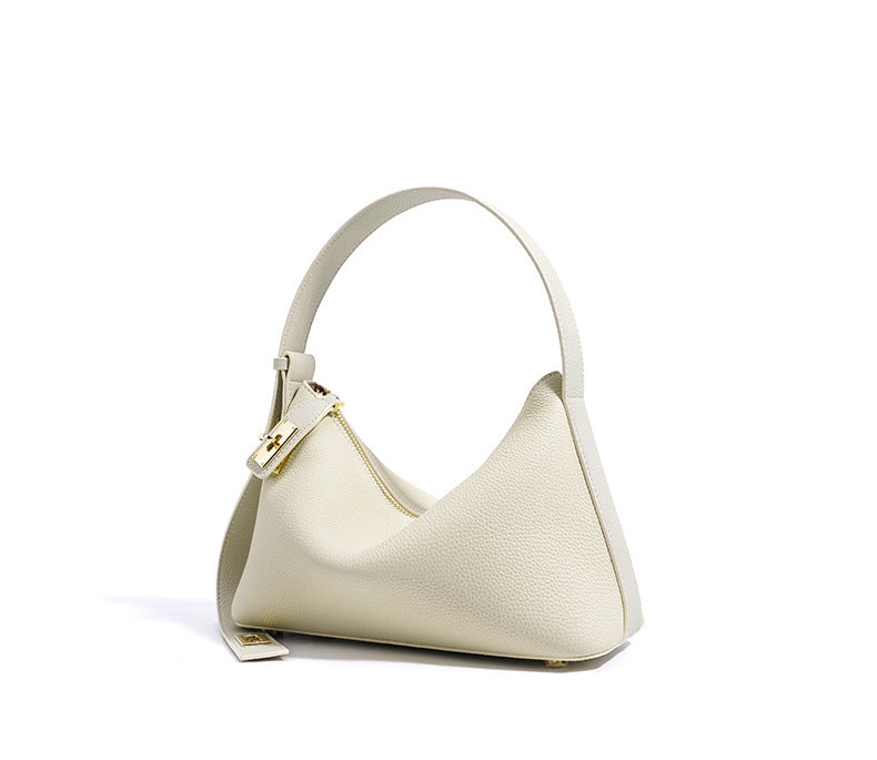 European and American High-End Luxury Handbag for Women, Niche Design, Underarm, Single Shoulder, Crossbody, Dumpling Shape, Genuine Leather, Cowhide, Pillow Bag