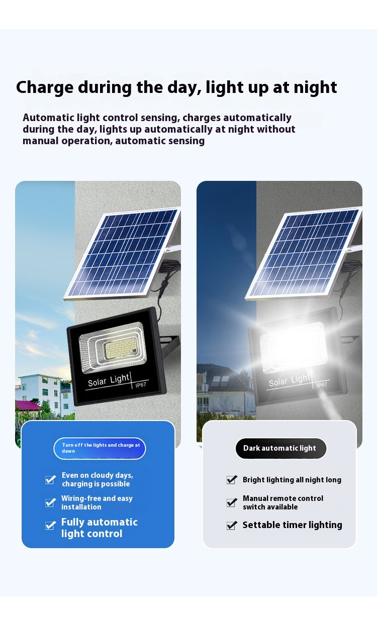 IP67 Waterproof Solar Outdoor Light Split Intelligent Floodlight Indoor and Outdoor Yard Solar Light