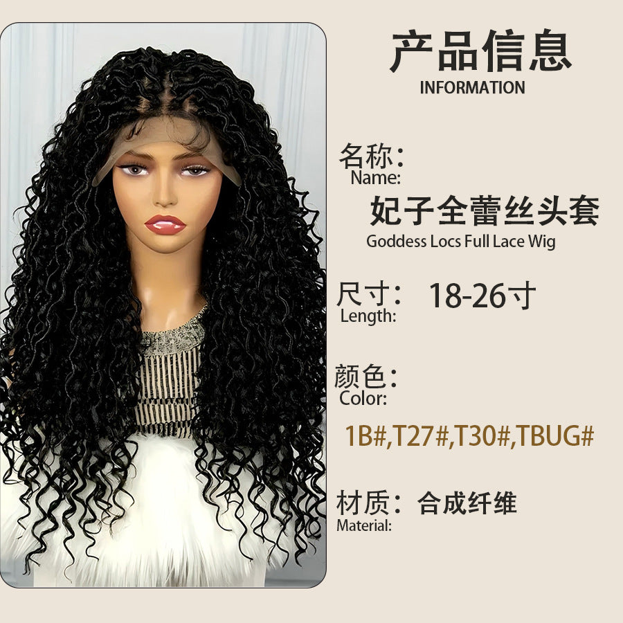 Wholesale Cross-Border E-commerce Hot-Selling Full Lace New Style Concubine Headpiece Goddess Locs Braids Wig