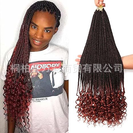 Cross-border European and American Wig Straight Top Loose Tail Three-strand Braid Crochet Hair GoddessBoxBraidshair Fluffy
