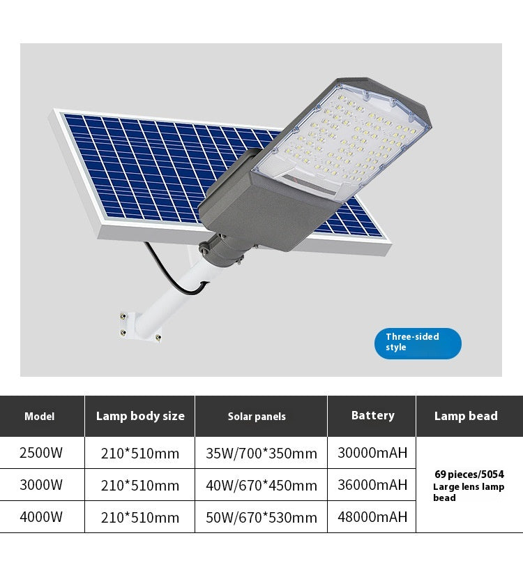 New Rural Lighting Engineering 6m Road Lamp Outdoor Solar LED Lamp Wide-Angle 4-Sided Aluminum Battery for Household Garden Use