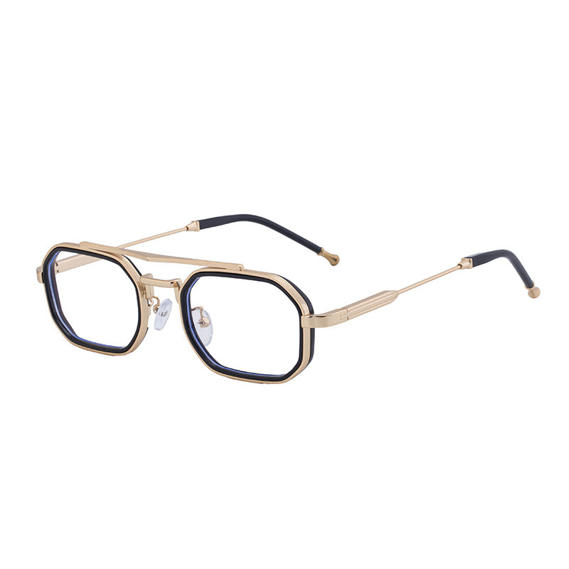 2025New Small Frame Glasses Men Double Beam retro Sunglasses Men's High Sense Full Frame Sunscreen Sunglasses shades