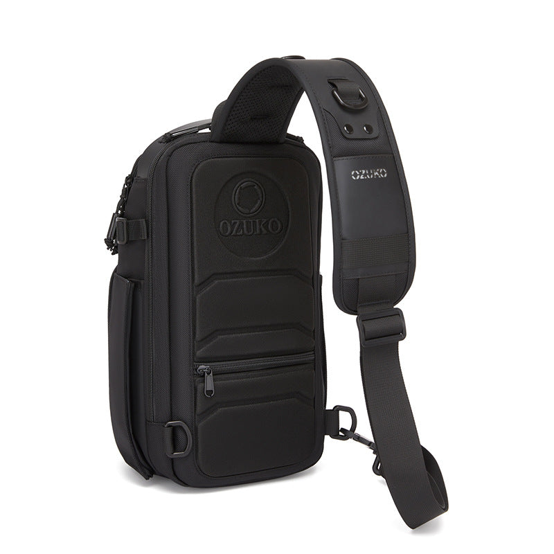 ozuko Men's Chest Bag Crossbody Bag High-end Waterproof Large Capacity Trendy Men's Shoulder Bag Commuting Portable Bag