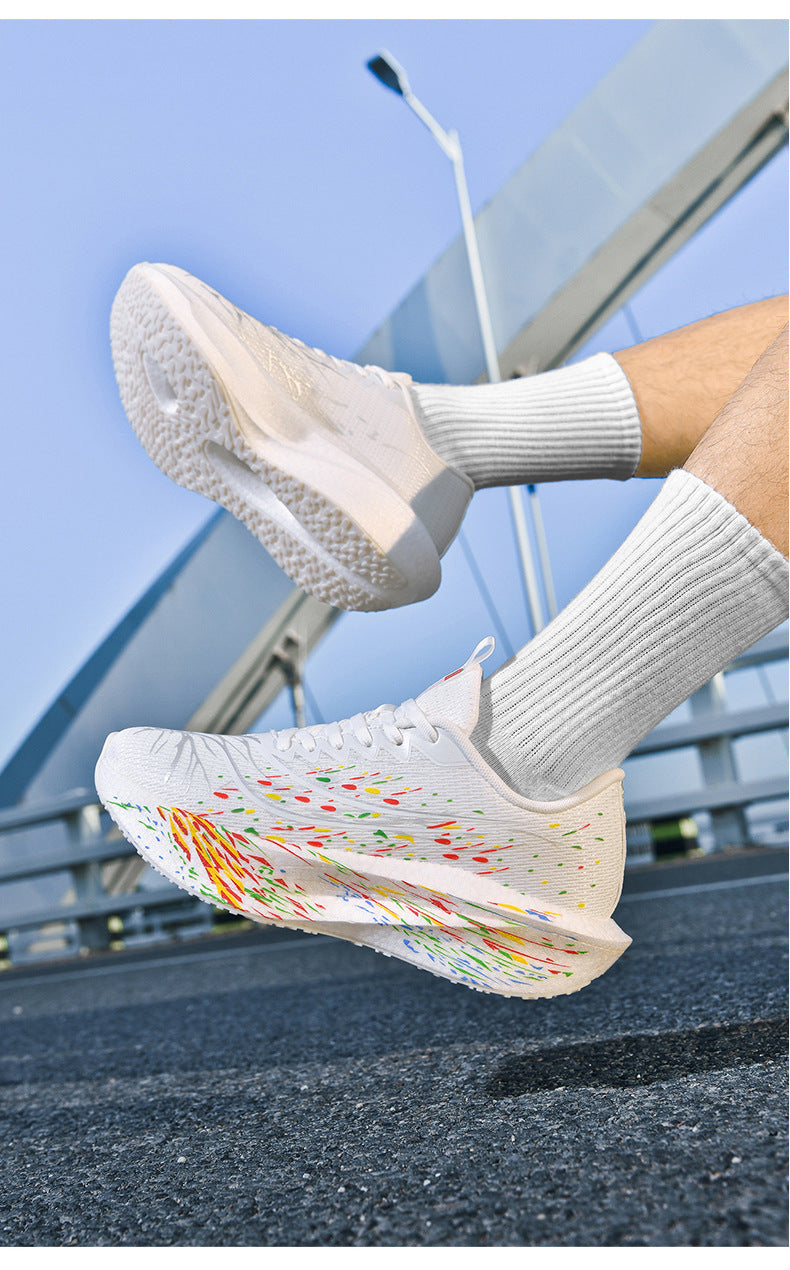 2025New Ultra-Light Shock-Absorbing Soft Sole Sports Shoes for Men and Women, Versatile, Wear-Resistant, Non-Slip, Racing Carbon Plate Running Shoes