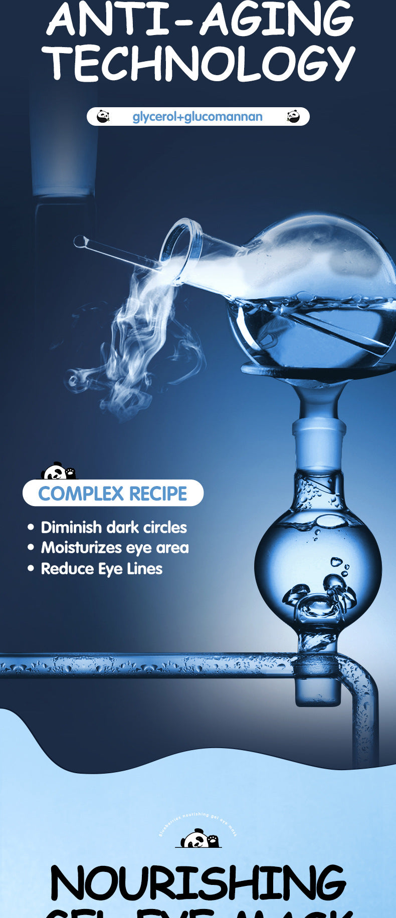 Cross-border Panda Eye Mask Stickers7.9g*7pcs Plant and Fruit Hydrating Moisturizing Eye Mask Wholesale for Foreign Trade