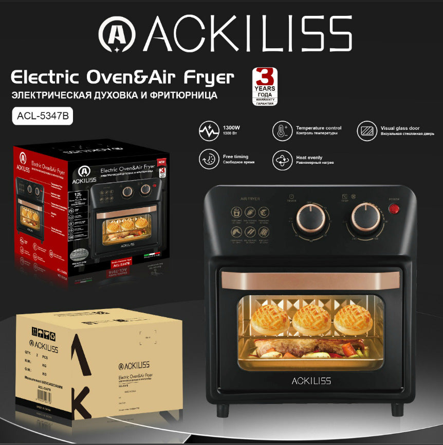 RAF Electric Oven EU Standard14L Multifunctional Household Air Fryer Fully Automatic Intelligent Oven Fryer Visual Baking