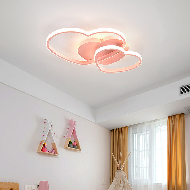 Master Bedroom Simple Modern Cozy Romantic LED Ceiling Lamp Creative Heart-Shaped Children's Room Wedding Room Girl's Room Lamp