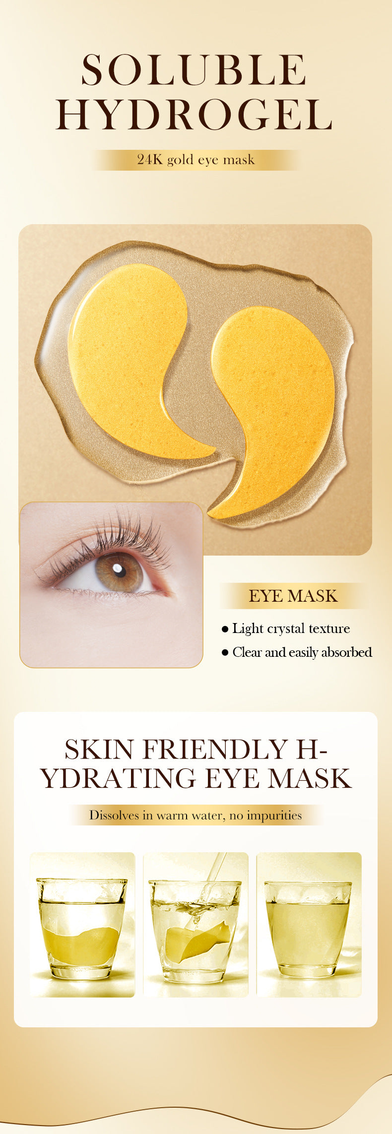 Eye Mask7.9g FAYANKOU24K Golden Aloe Vera Hydrating Nourishing Eye Mask Cross-Border Wholesale