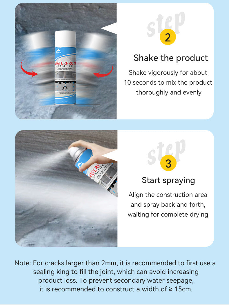 baolisi Waterproof Leak Repair Spray for Roof, Exterior Wall, Roof Crack Repair, Leak Sealing Material, Coating, Self-Spray Repair