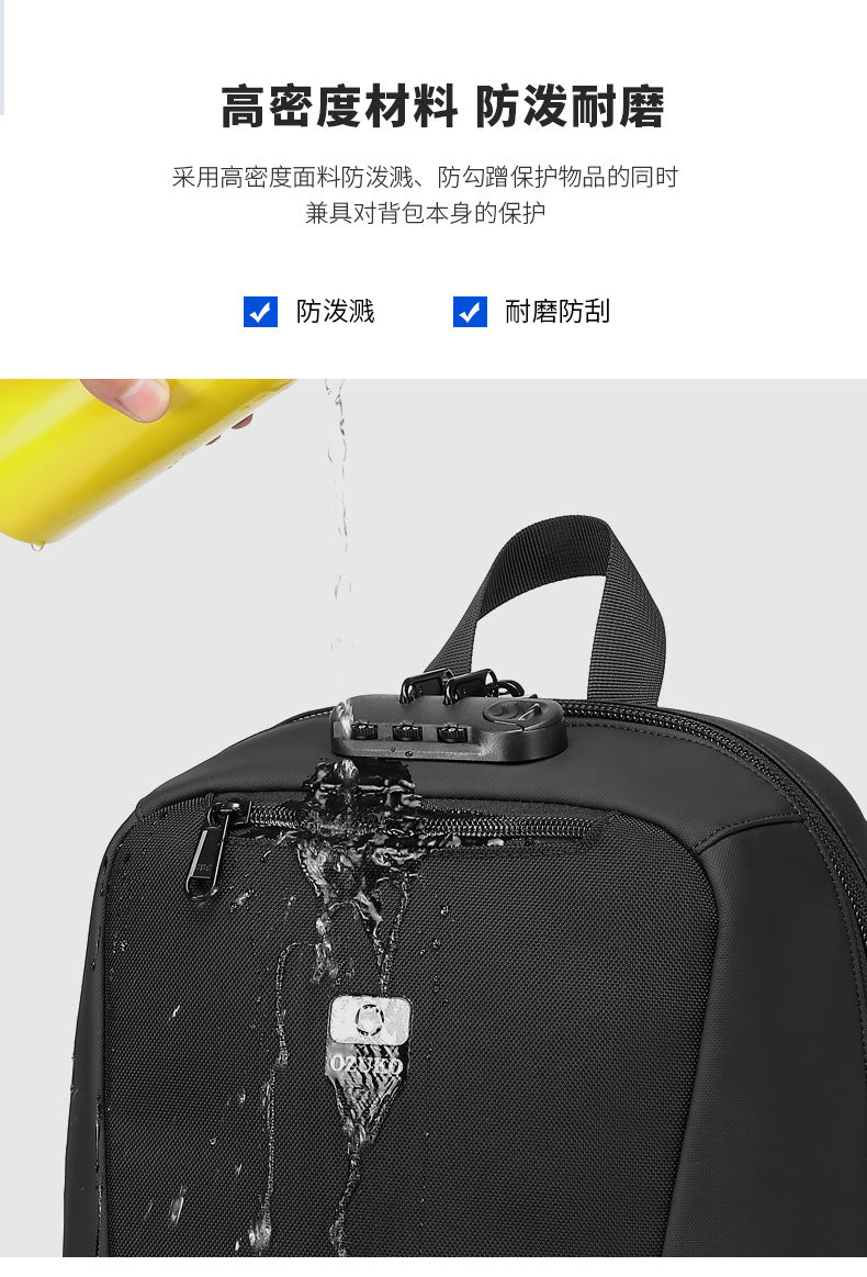 ozuko New Business Backpack Commuting Fashion Student School Bag Casual Waterproof Computer Backpack backpack
