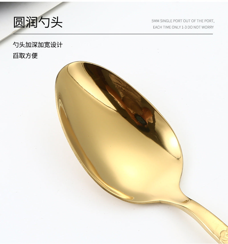 410Stainless Steel Cutlery Set Stone Pattern Knife Fork Spoon24Western-style dining set6Steak Knife and Fork for One Person