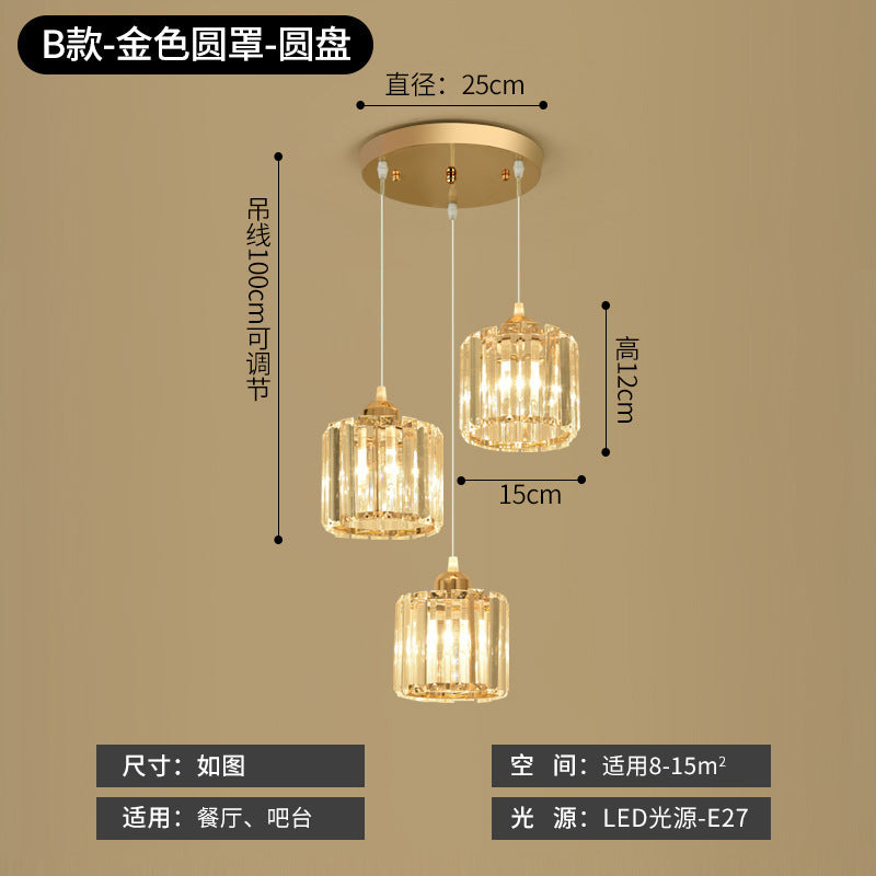 Restaurant Pendant Light Three-Head Modern Minimalist Bar Creative Dining Table Bedroom Unique Living Room Dining Room Grand Nordic Lighting