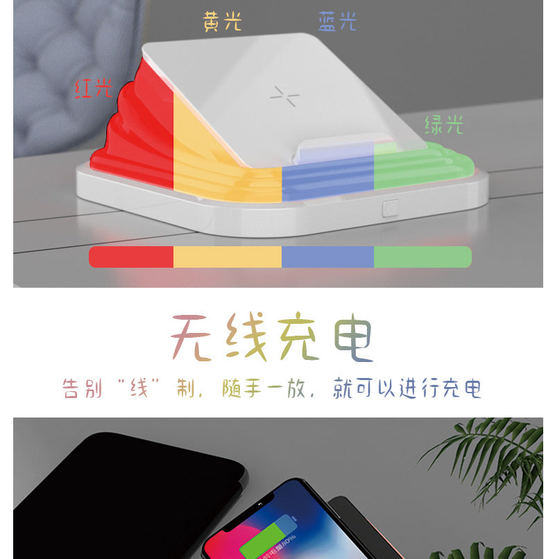 Creative Gift Bedroom Portable Folding USB Night Light LED Rechargeable Eye Protection Desk Lamp Reading Wireless Charging Night Light