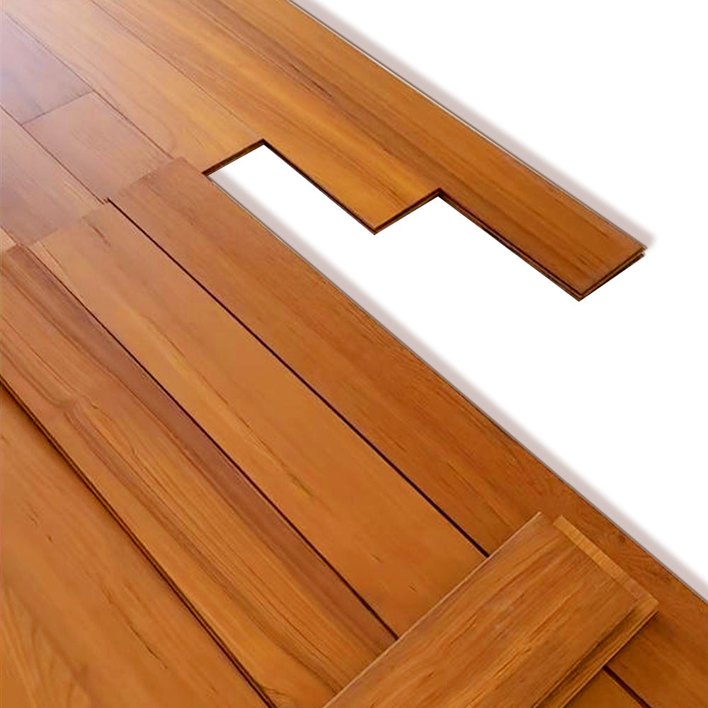 Custom AB-Grade Teak Herringbone Click-Lock Flooring Multilayer Engineered Core for Outdoor Exterior Basement Use-ENF-Certified