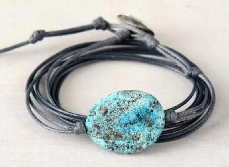 Tiger Eye Elastic Bracelet Adjustable Colorful Beaded Handmade Wrapped Bracelet Volcanic Double Row Woven Bracelet