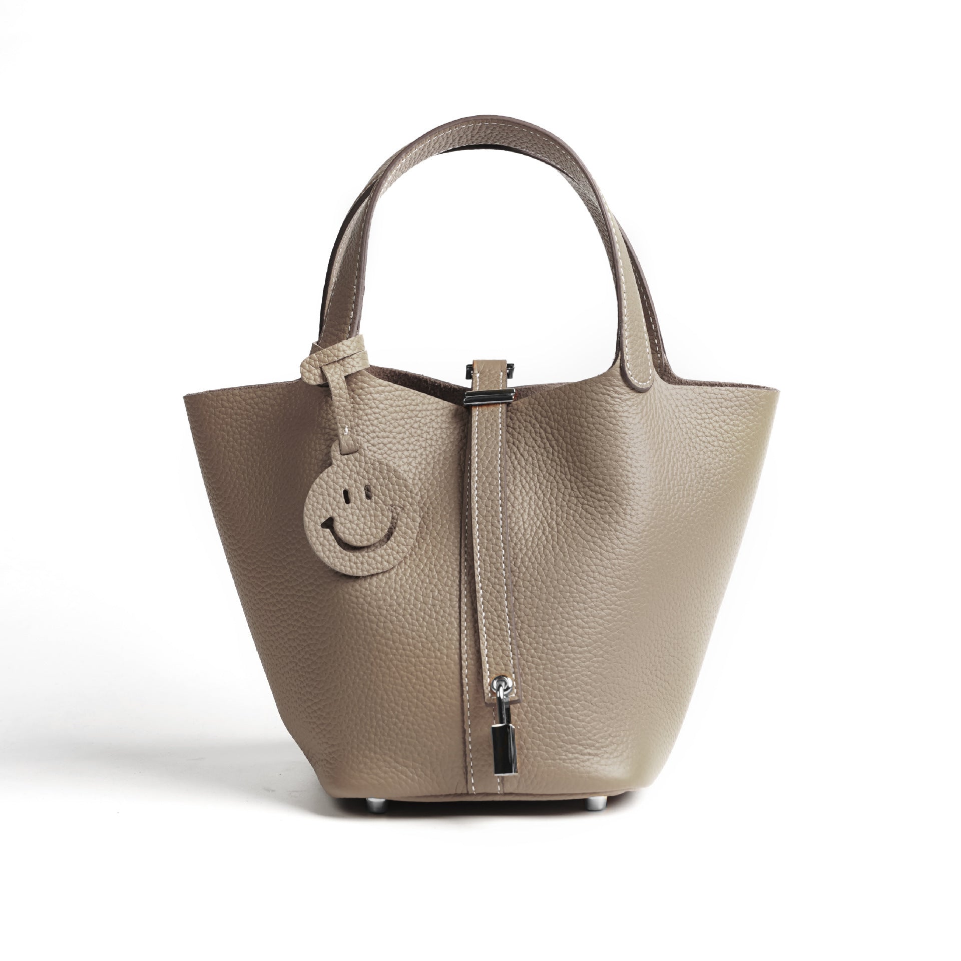 European and American New Hot-Selling Simple Women's Top Layer Cowhide Large Capacity Versatile Bucket Bag Handbag