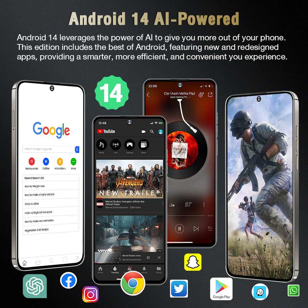 Smartphone Mobile Phone S24Ultra Android16+1TB Android All-in-One E-commerce(Popular)