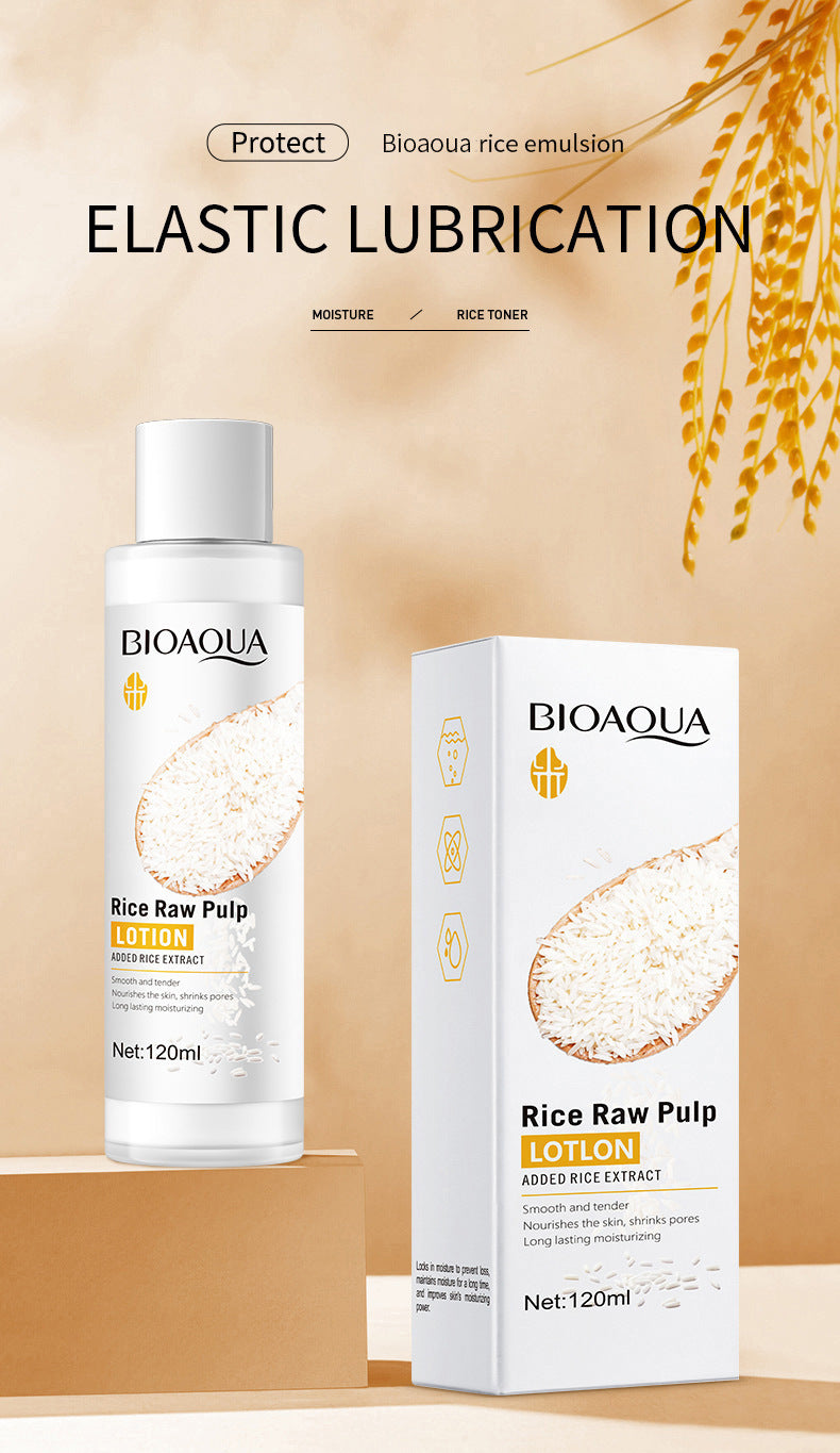 Full English Rice Skincare Set BIOAOUA Rice Puree Series Six-Piece Set Box  Wholesale