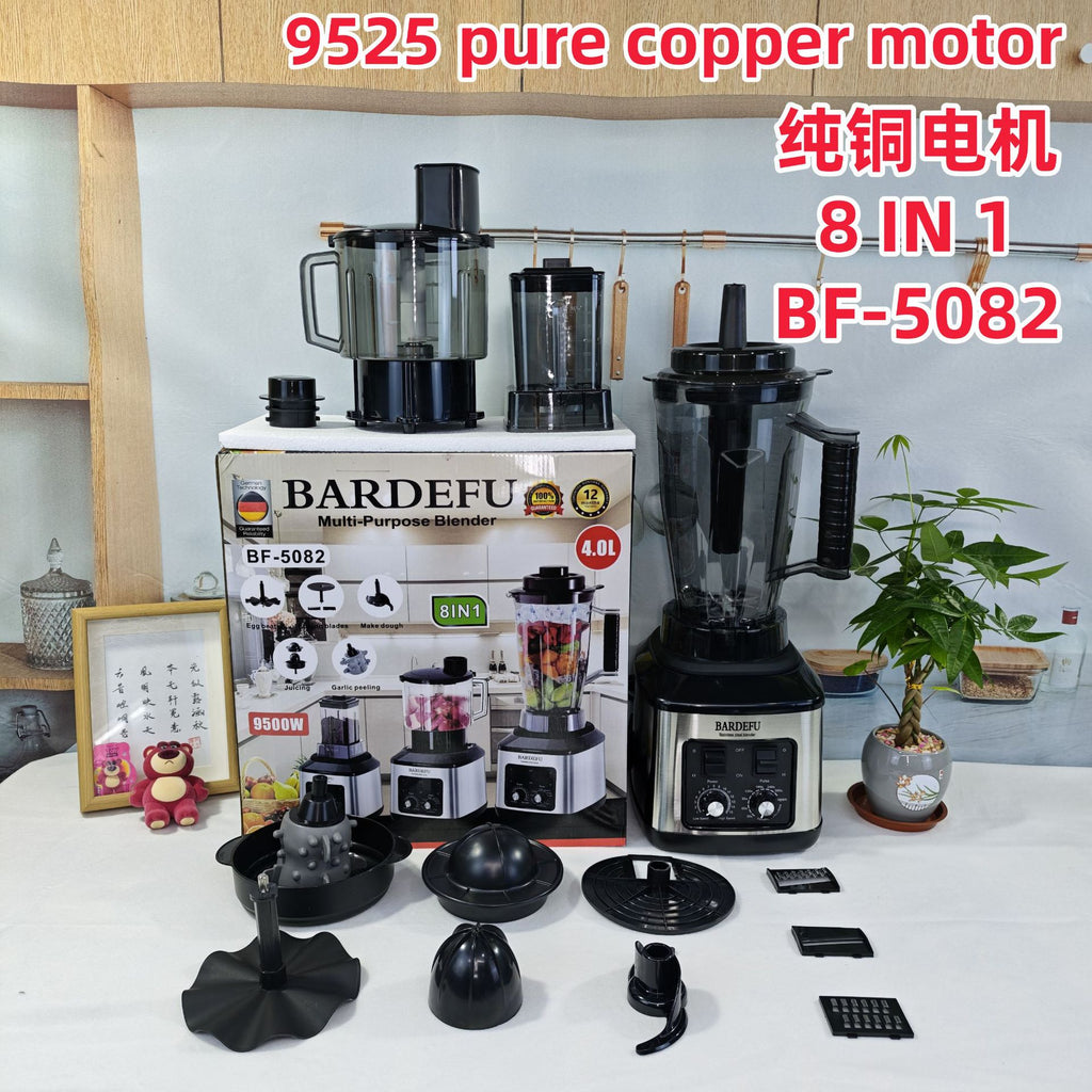 8in1blender Pure Copper Stainless Steel High-Power Meat Grinder Ice Crusher Juicer Blender with Dual Cup Design