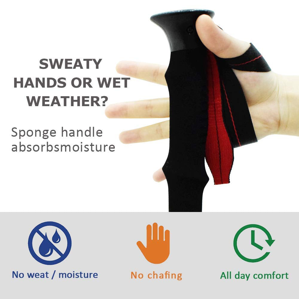 Jituo Hiking Pole Aluminum Alloy Three-Section Foldable Telescopic Walking Stick Non-Slip Portable Outdoor Canopy Tent Support Rod