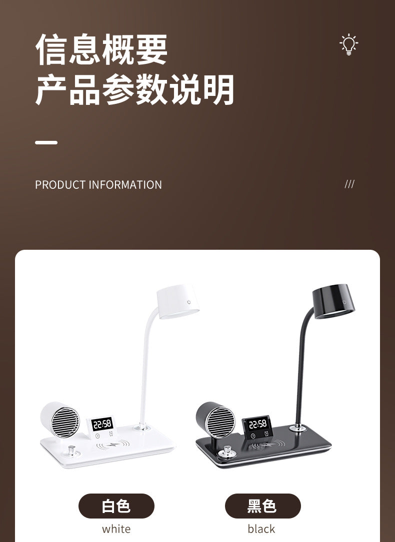 Creative Multifunctional15w Wireless Charging Desk Lamp Dormitory College Student Reading Study Area Eye Protection Desk Lamp Bedroom Night Light