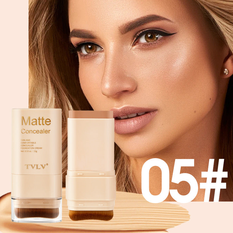 TK Specialized Flawless Dual-Head Eraser Foundation Stick Water Glossy Skin Concealer Long-Lasting with Brush Head Hydrating Makeup Remover