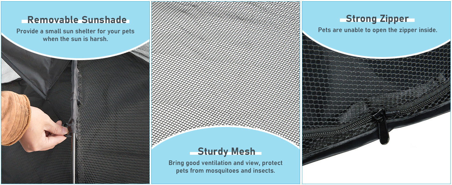 New Pet Tent Outdoor Large Space Thickened Mesh Tent Anti-Mosquito Cat Dog House Park Camping Tent