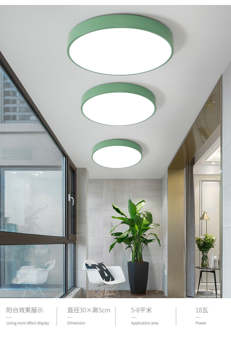 led Ceiling Light Round Bedroom Room Light Nordic Macaron Home Dining Room Study Hallway Balcony Lighting