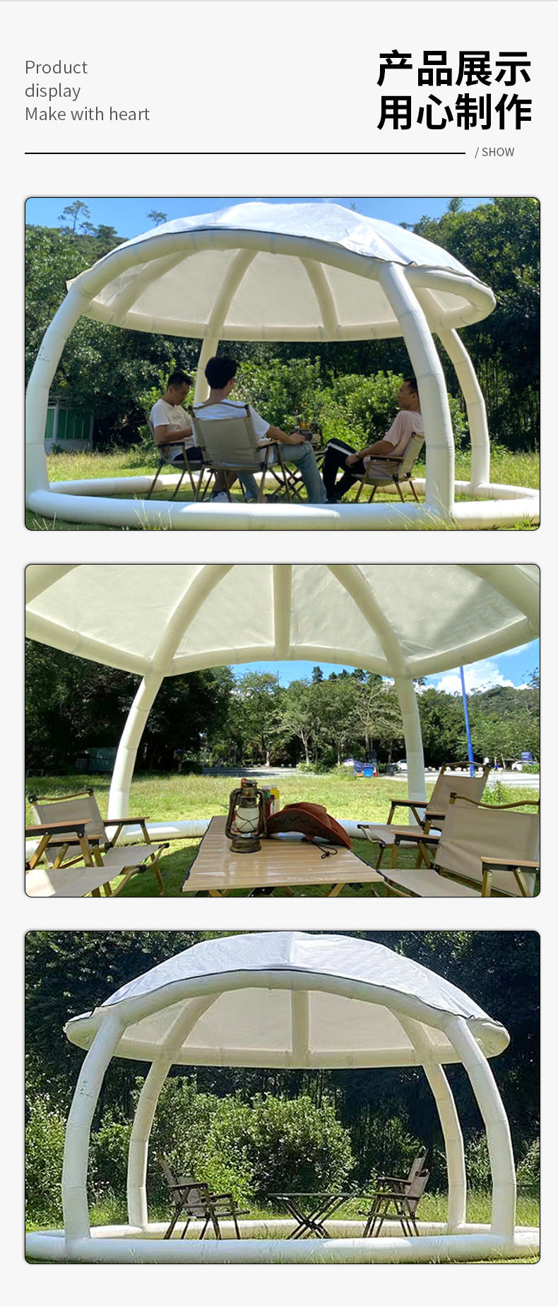 Kaila Outdoor Portable Inflatable Pavilion Round Pavilion Villa Garden Landscape Pavilion Open-air Restaurant Tent