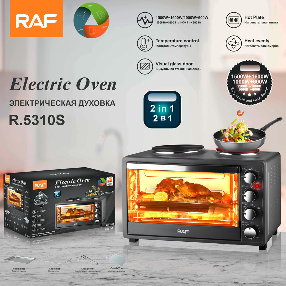 RAF Specially designed for European and American standard electric ovens and electric stoves with dual burners40L Large Capacity Top and Bottom Heating Home Oven