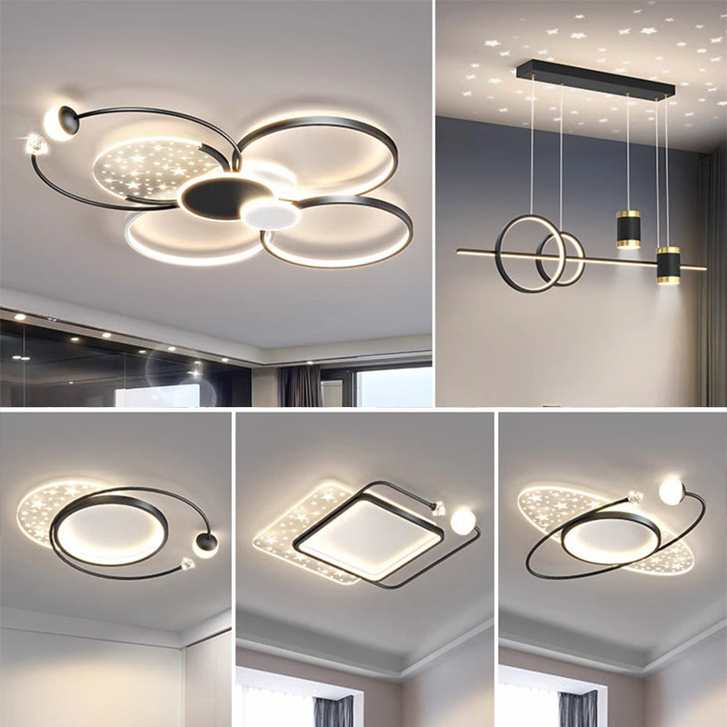 Zhongshan Lamp New Model Living Room Lamp Modern Simple Elegant Full Spectrum High-end Main Lamp Whole House Package Combination Lighting Fixture