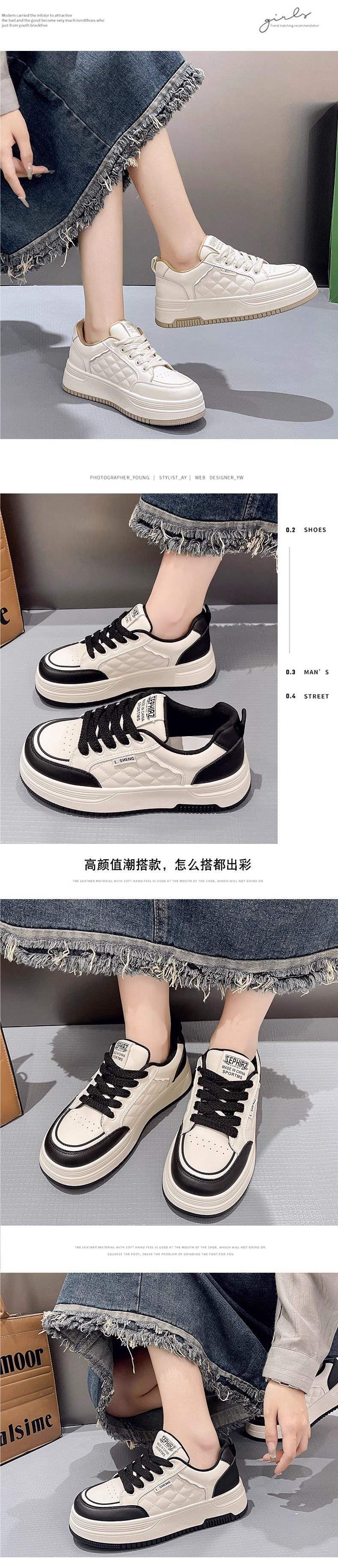 Platform White Shoes Women2025New Autumn Winter Fashion Casual Lightweight Versatile Platform Sneakers Dad Shoes
