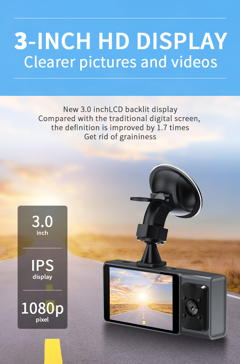 S4Driving Recorder Three-Record3Inch WIFI Vehicle-mounted surveillance night vision HD camera CarDvrCam