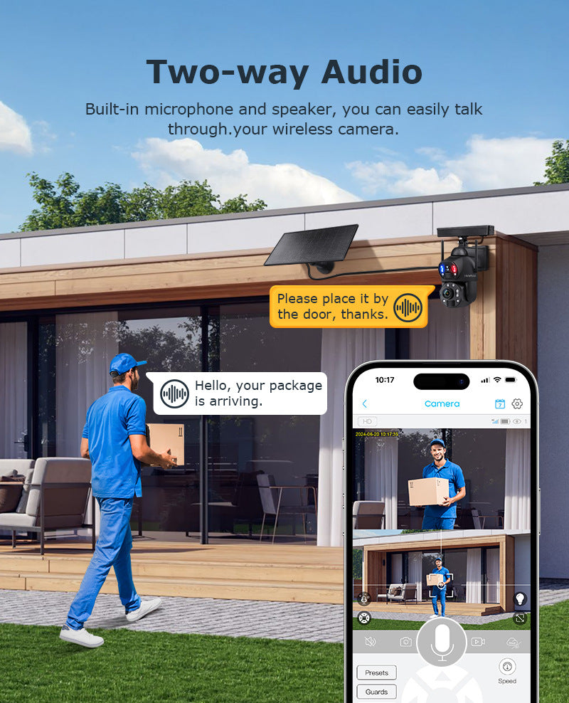 Outdoor36Zoom600Ultra HD Dual Screen Solar Camera Metal Heat Dissipation Night Vision Waterproof Dome Camera