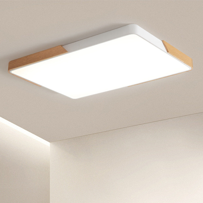 Macaron Solid Wood Ceiling Light led Bedroom Lamp Round Nordic Iron Art Room Lamp Creative Living Room Lamp for Home Use