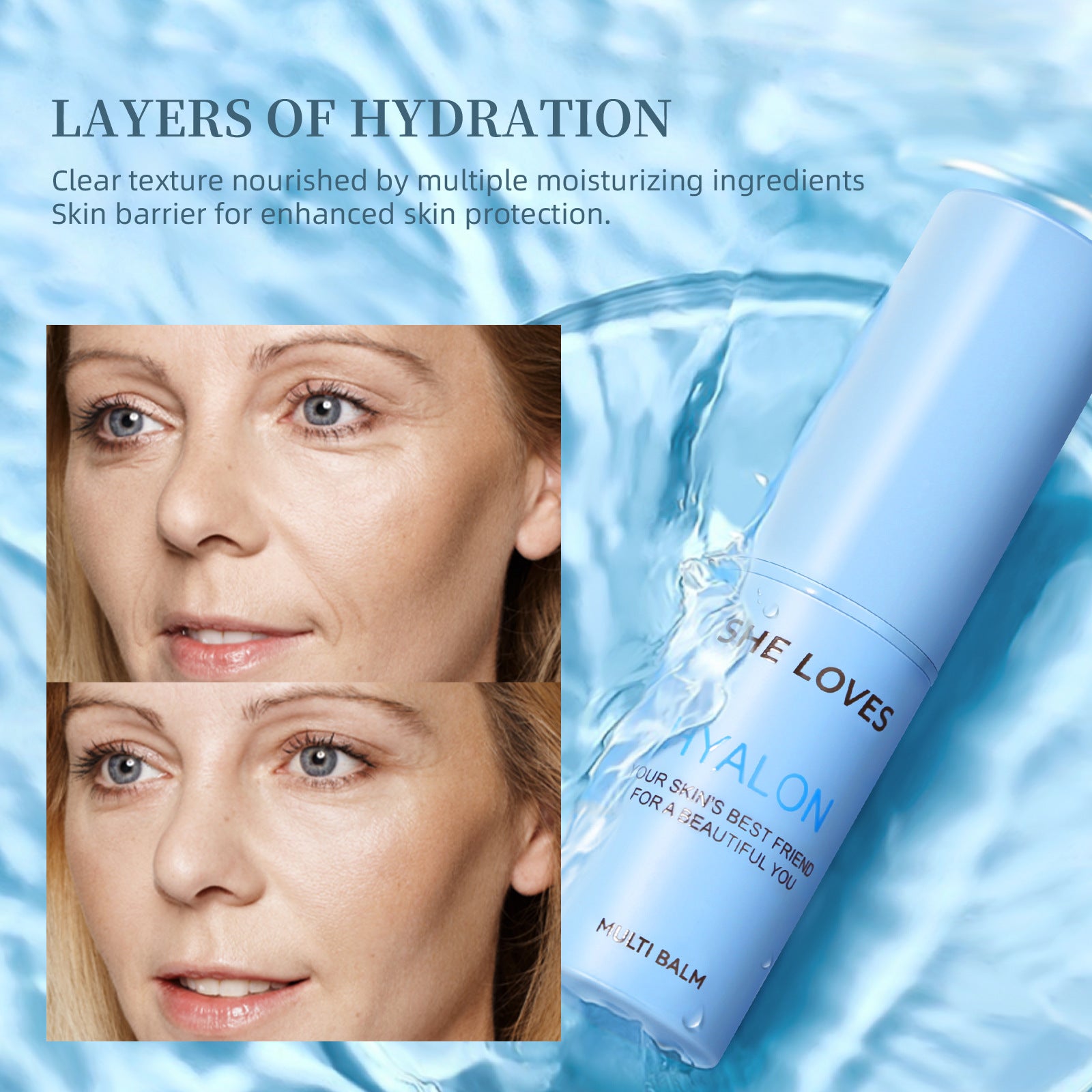 SHELOVES Universal Hydrating Stick7g Hyaluronic Acid Makeup Moisturizing Primer Face Serum Stick