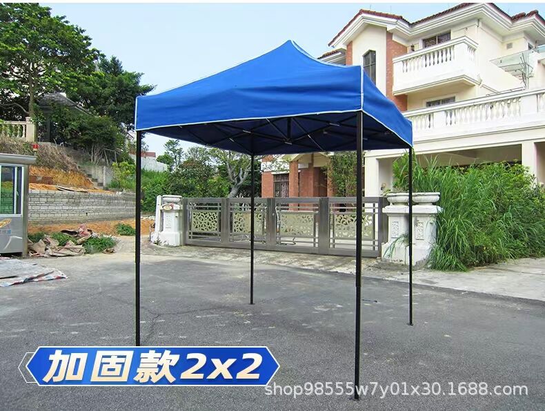 Outdoor Advertising Sunshade Folding Four-Corner Retractable Tent Advertising Umbrella Windproof Rainproof Stall Large Umbrella Four-Leg Tent