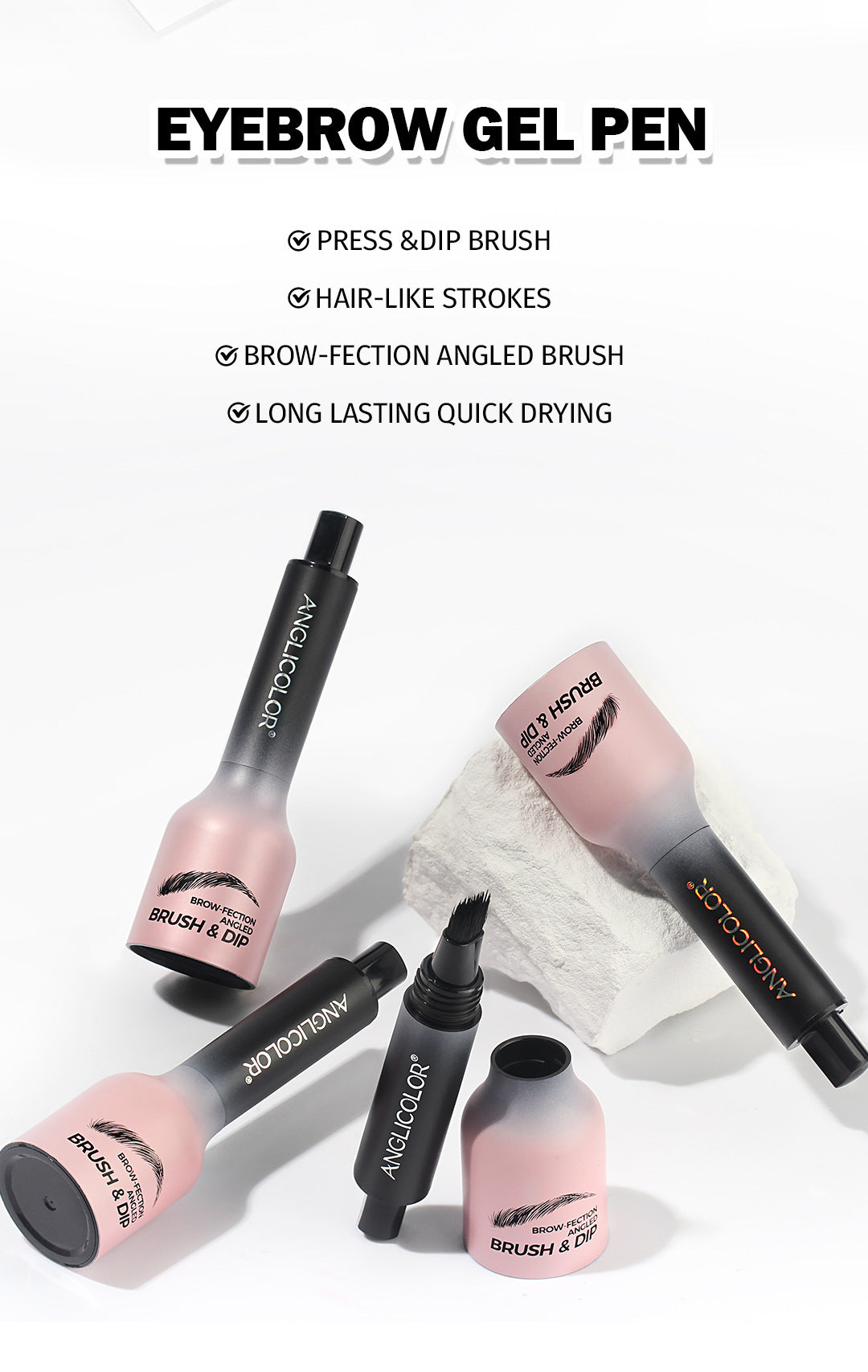 Hot-Selling Eyebrow Dye Cream Upgraded Version Press-Type Fine Brush Head Eyebrow Cream Waterproof Smudge-Proof Wild Eyebrow Pencil
