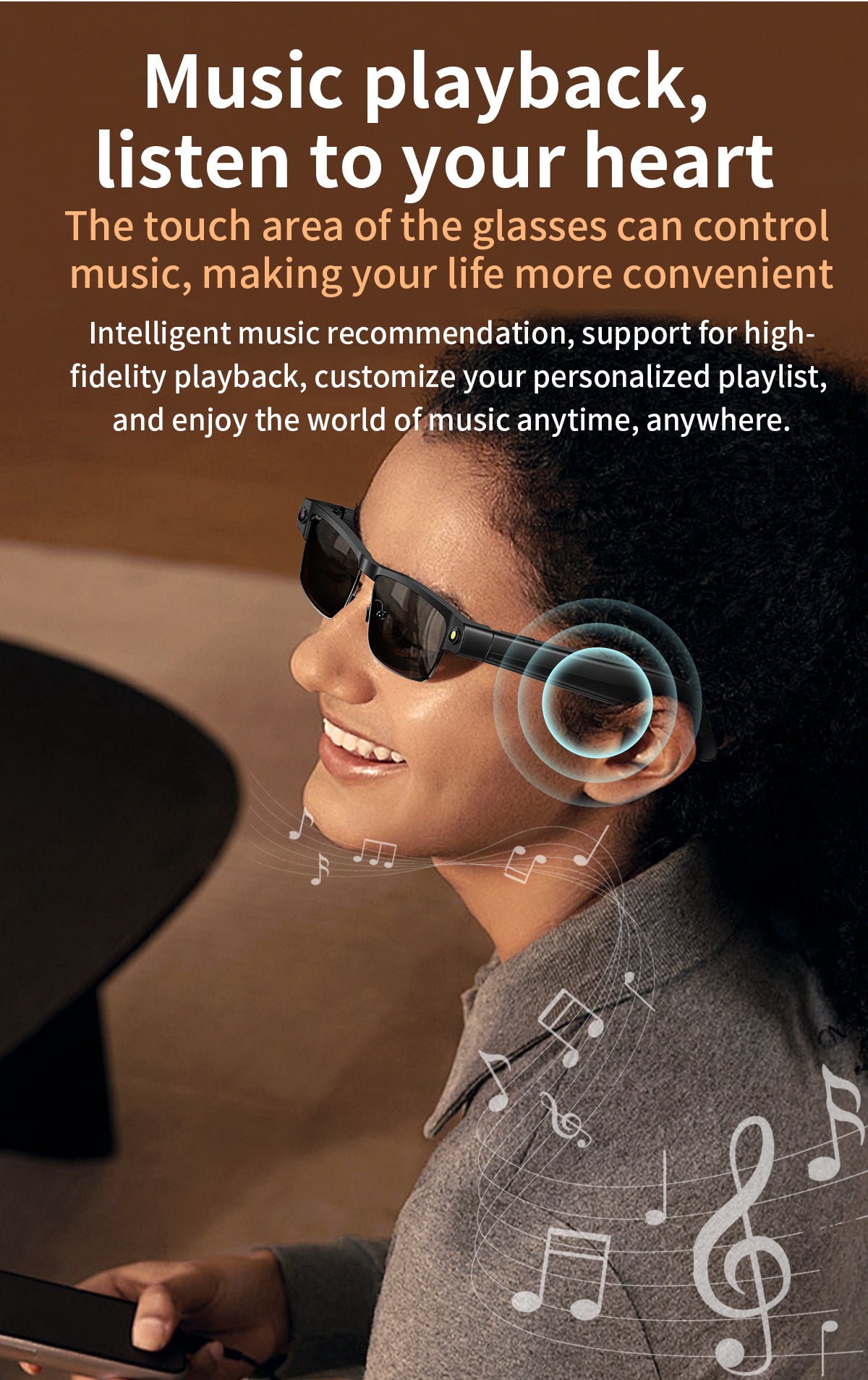 L802Smart Glasses800100 Megapixel Camera with Image Stabilization1200P Video Recording Half Frame Color Changing Sunglasses Translation