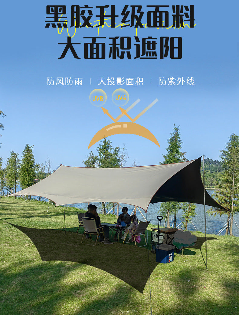 Camping Vinyl Canopy Tent Outdoor Butterfly Large Tarp Camping Gear Rainproof Sunshade Shelter