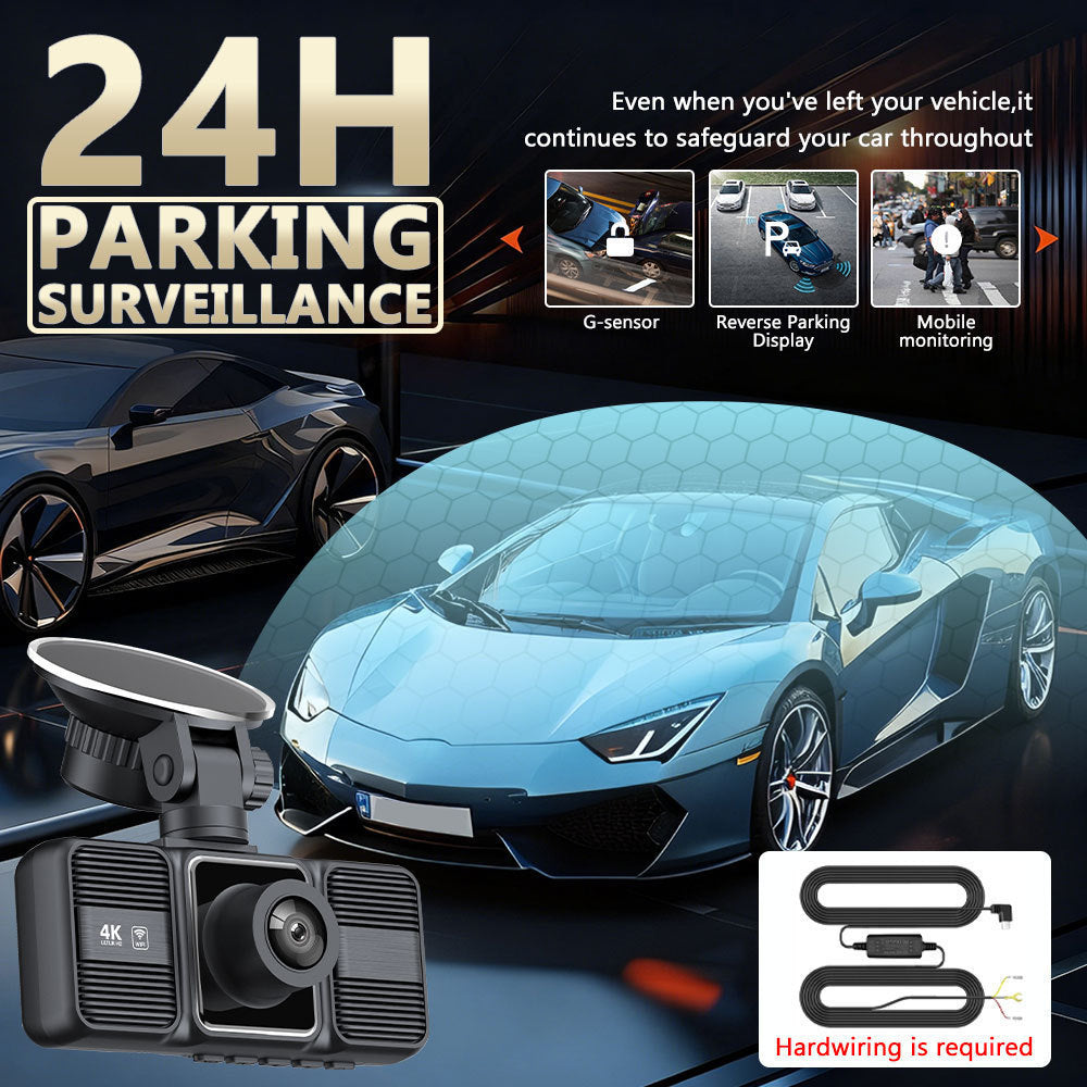 Dash Cam HD21/3-inch Lens WiFi Wide-angle Night Vision Vehicle Recorder4K Three recordings before and after