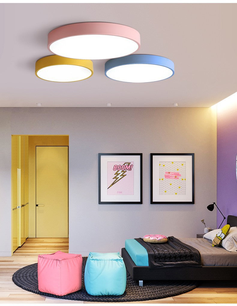 Bedroom Lamp Ceiling Lamp Modern Simple Warm Macaron Lighting led Nordic Round Living Room Children's Room Lamp