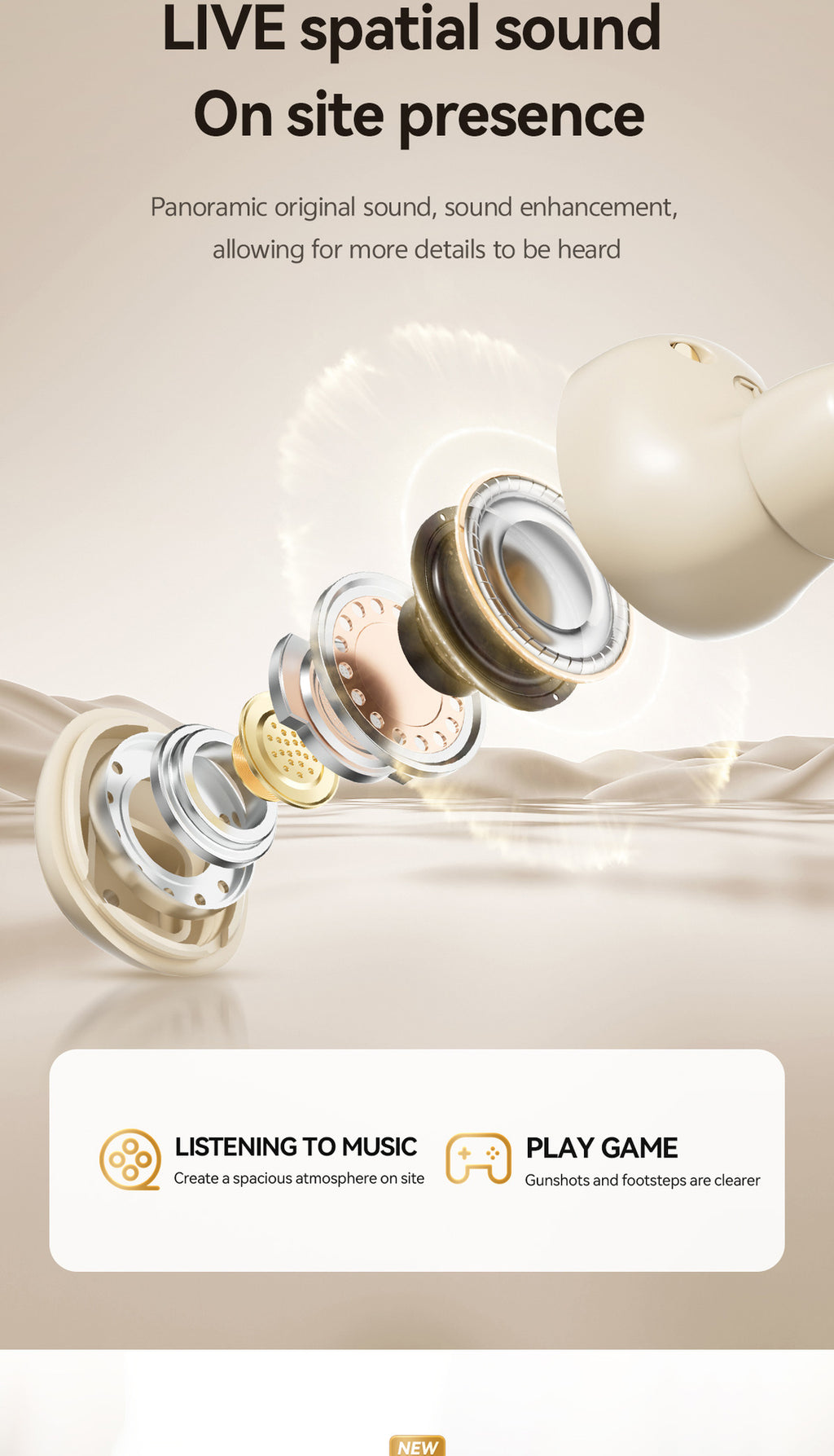 New M125In-Ear Sleep Bluetooth Headset Mini Compact Comfortable Ear-Fitting High-Quality Wireless Bluetooth Headset