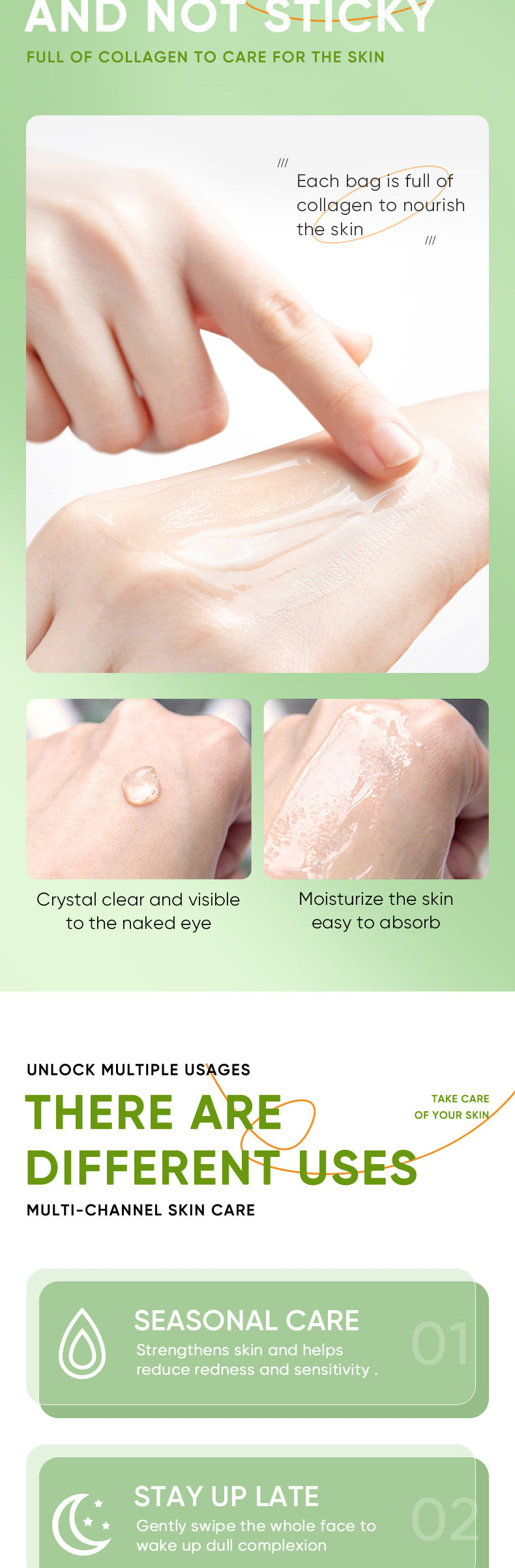 Aloe Vera Good Night Freeze Mask Strip Pack SADOER Sleeping Mask No-Rinse Apply-On Cross-Border Foreign Trade Wholesale