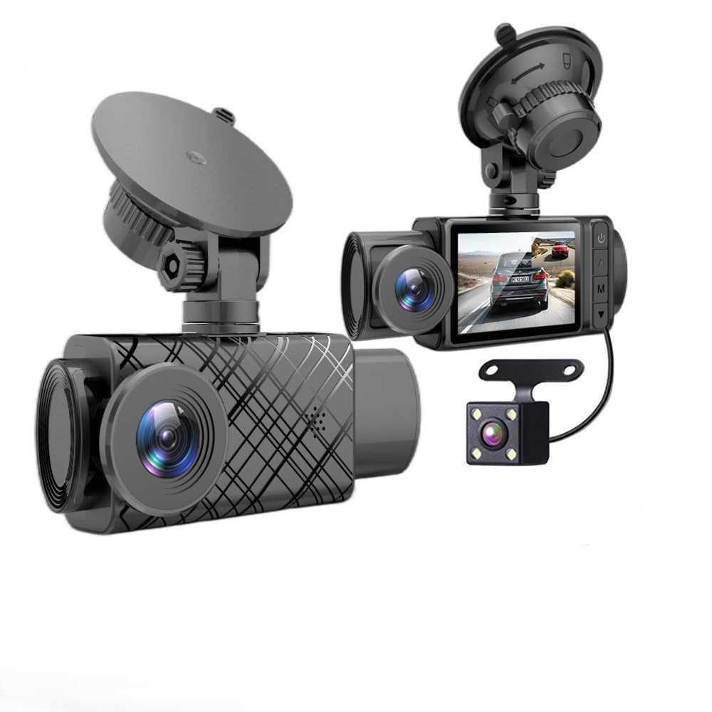 S11New three-lens dashcam2Inch Hd1080P Simultaneous Recording of Front, Interior, and Rear of the Vehicle