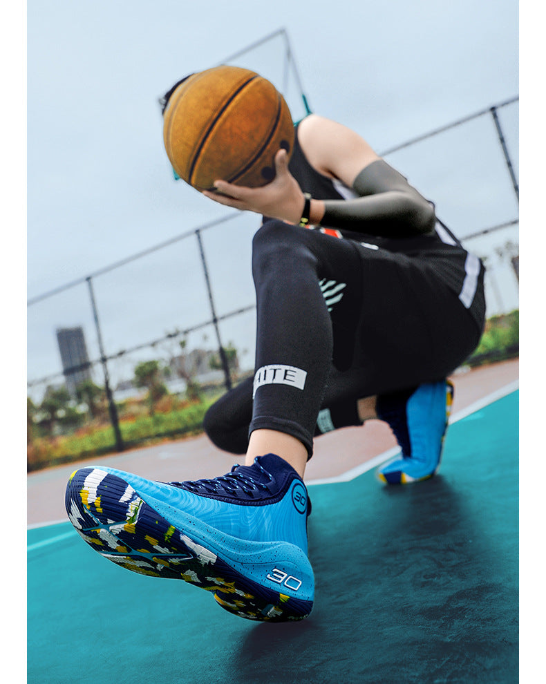 2025New Youth Support Shock Absorption Wear-Resistant Non-Slip Sports Shoes Men's fashion Soft and plaid Basketball Shoes