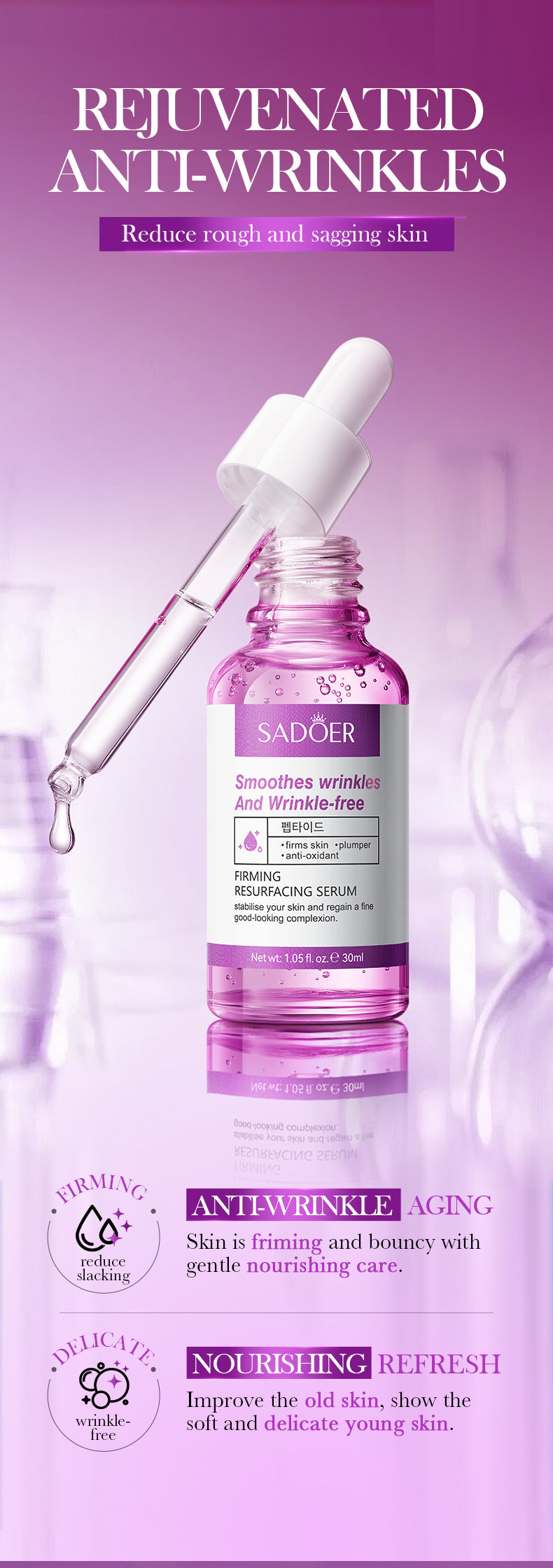 Skin Rejuvenation and Brightening Serum SADOER Moisturizing and Hydrating Essence Gel Cross-Border Wholesale