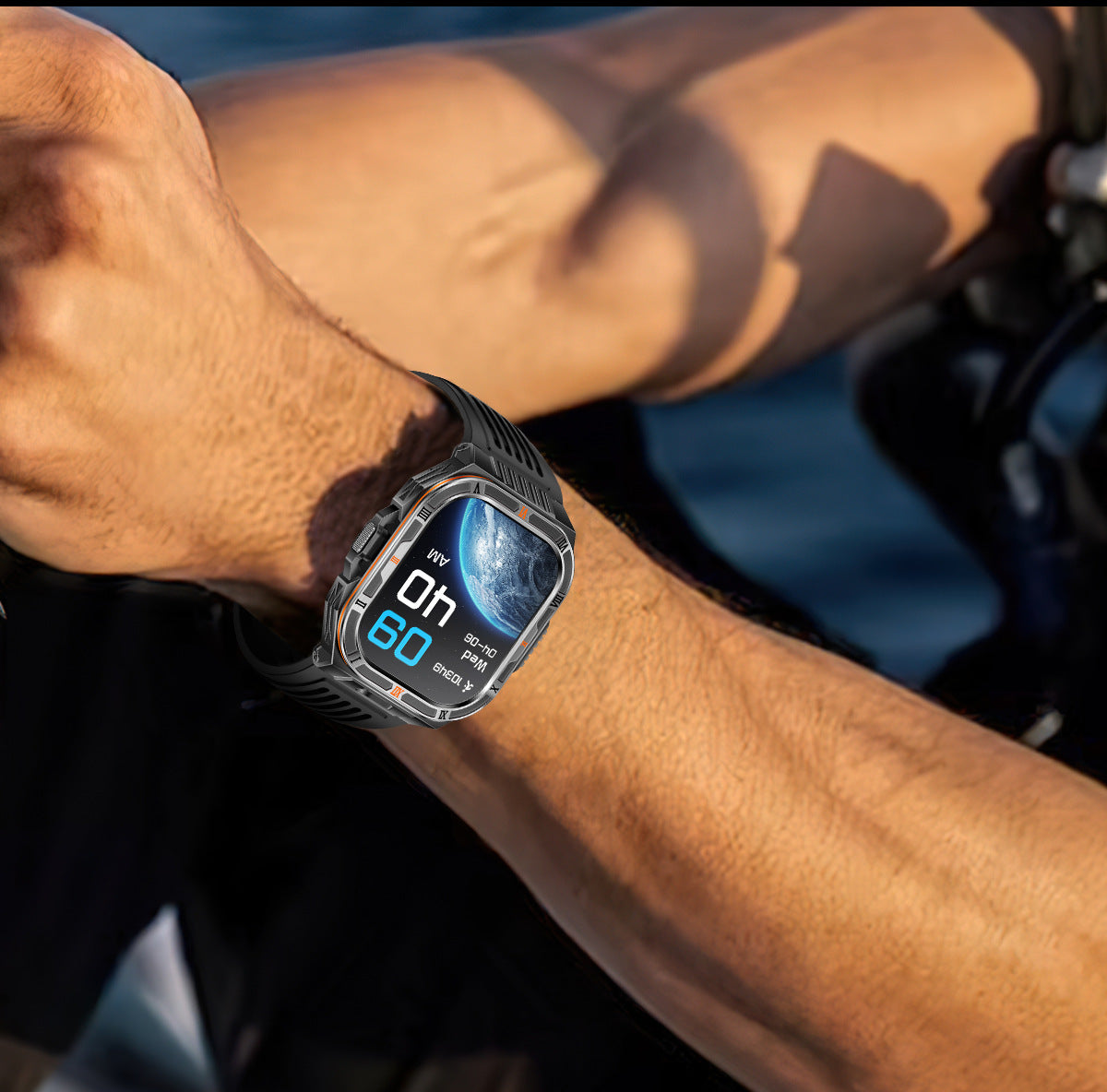 HT38Smart Watch Bluetooth Call Heart Rate Pedometer Sleep Flashlight Deep Waterproof Large Battery Three-Proof Sports